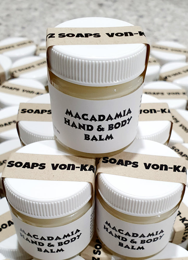 
            
                Load image into Gallery viewer, Macadamia Hand &amp;amp; Body Balm 30gr Net. (w. Essential Oils)
            
        