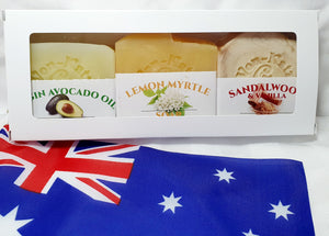 AUSTRALIANA COLLECTION Pack 3 (3 Pack of Soaps) Vegan friendly